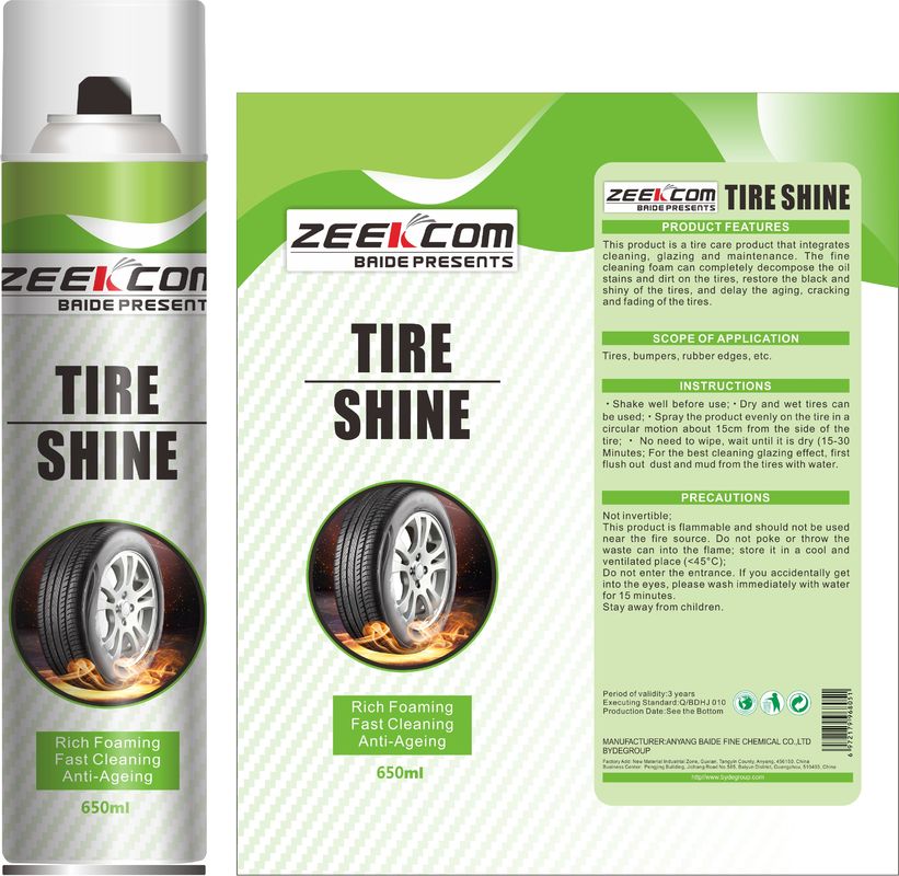 MSDS Acrylic Tire Shine Car Care Foam Spray